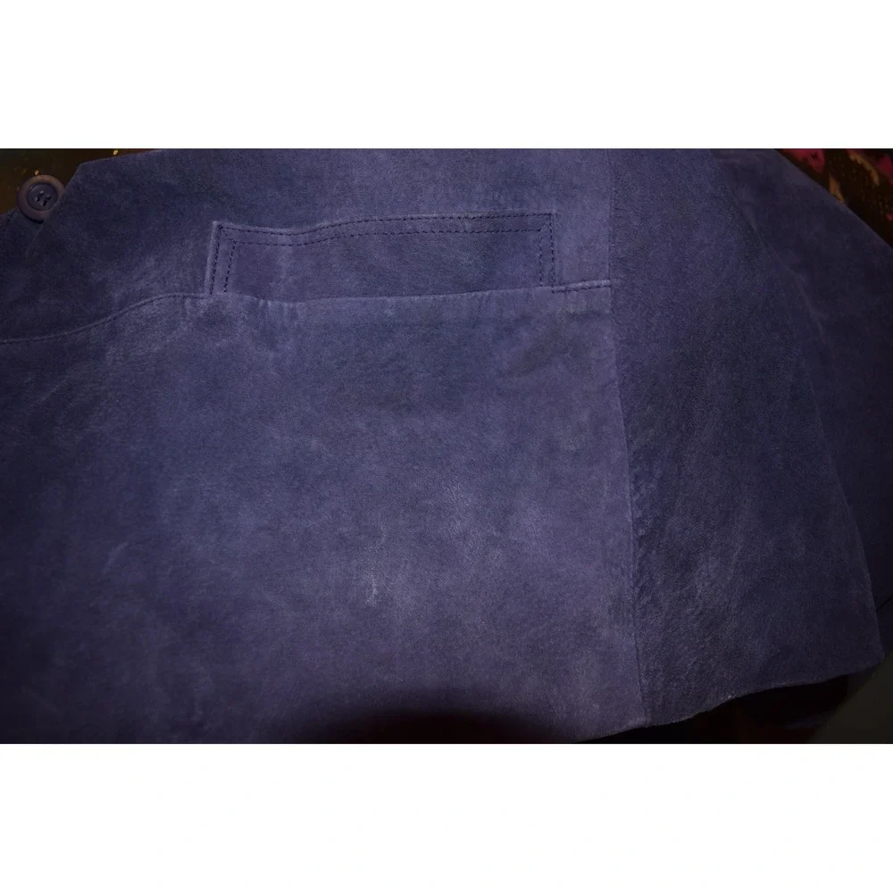 Vintage St. John's Bay Suede Jacket‎ Womens Petite Small Purple Good Button